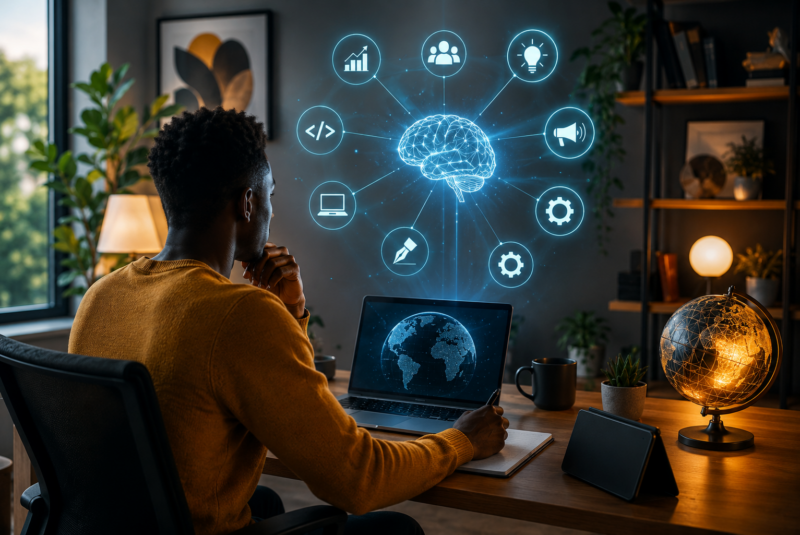 Professional learning valuable digital skills for a successful remote career in a modern workspace