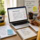 University student reviewing and editing a scholarship essay before submitting an application